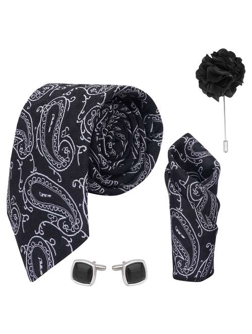 calixto men necktie tie with pocket square lapel pin & cufflinks set - 22187019 -  Standard Image - 0
