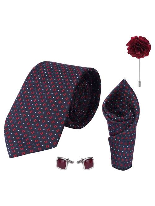 calixto men necktie tie with pocket square lapel pin & cufflinks set - 22187026 -  Standard Image - 0