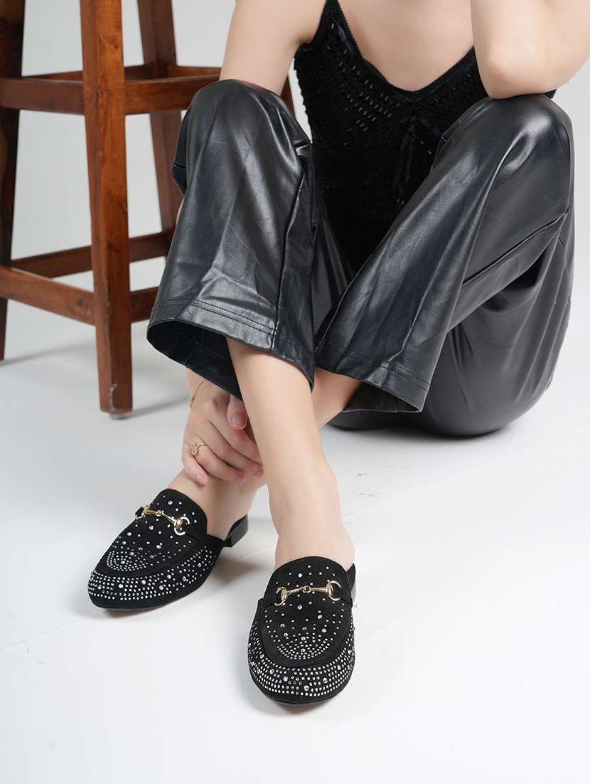 women black emebllished mule - 22187052 -  Standard Image - 4