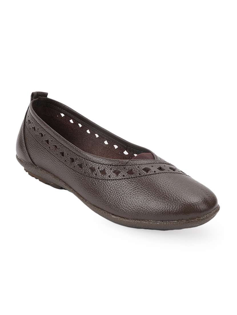 women brown slip on ballerina - 22187123 -  Standard Image - 1