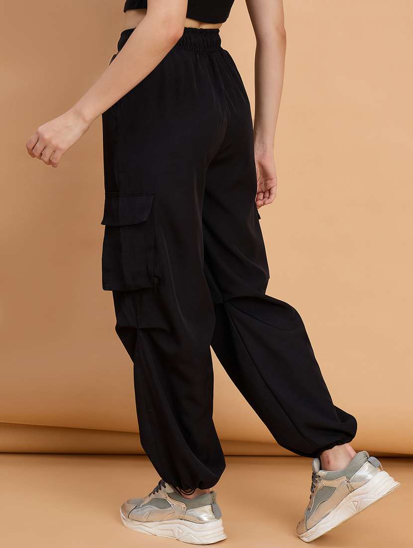 women pack of 2 solid mid rise cargo - 22187124 -  Standard Image - 4