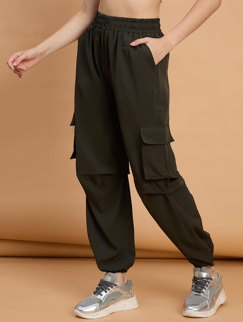 women pack of 2 solid mid rise cargo - 22187126 -  Standard Image - 1