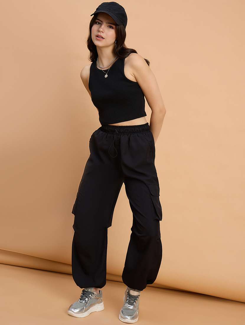 women pack of 2 solid mid rise cargo - 22187126 -  Standard Image - 4