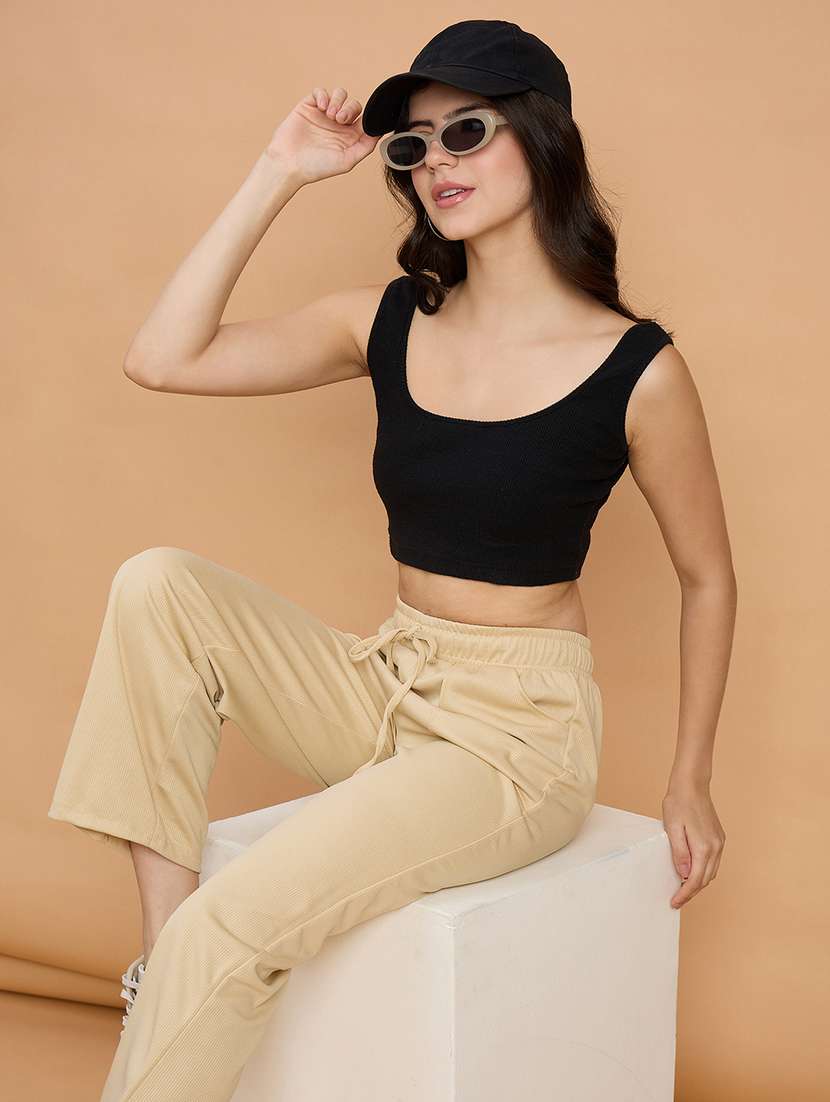 women pack of 2 solid high rise track pant - 22187136 -  Standard Image - 4