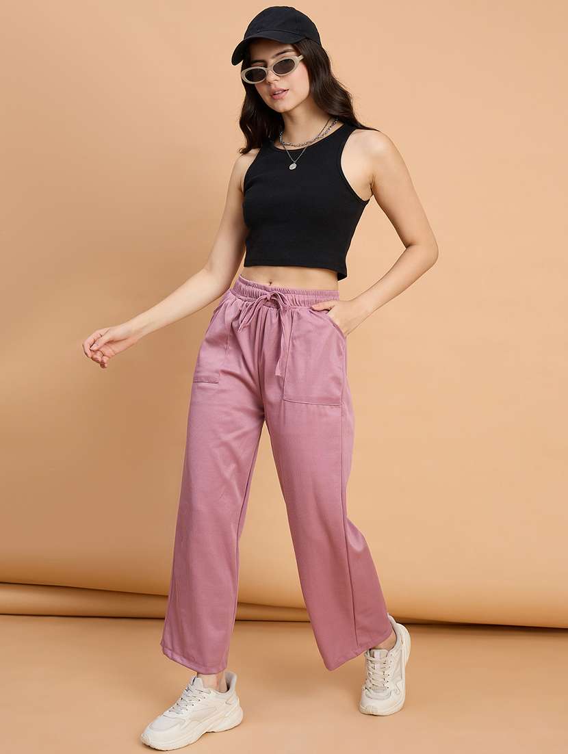 women pack of 2 solid high rise track pant - 22187139 -  Standard Image - 4