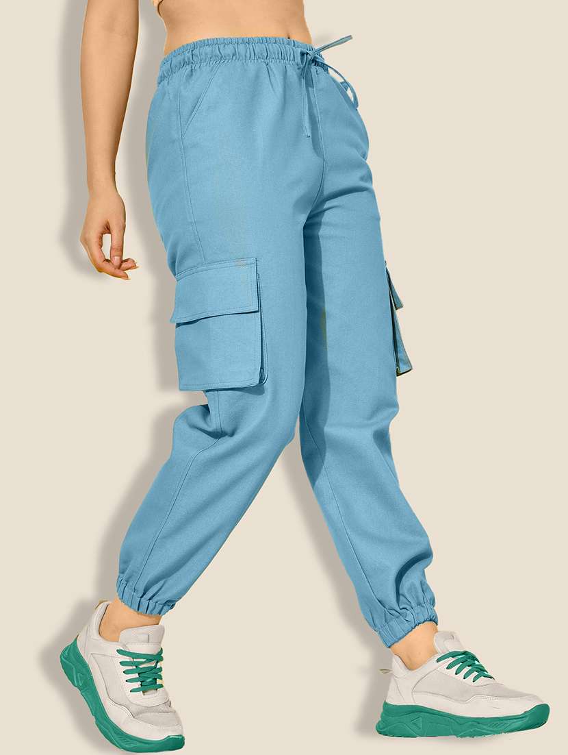 women pack of 2 solid mid rise cargo - 22187149 -  Standard Image - 1