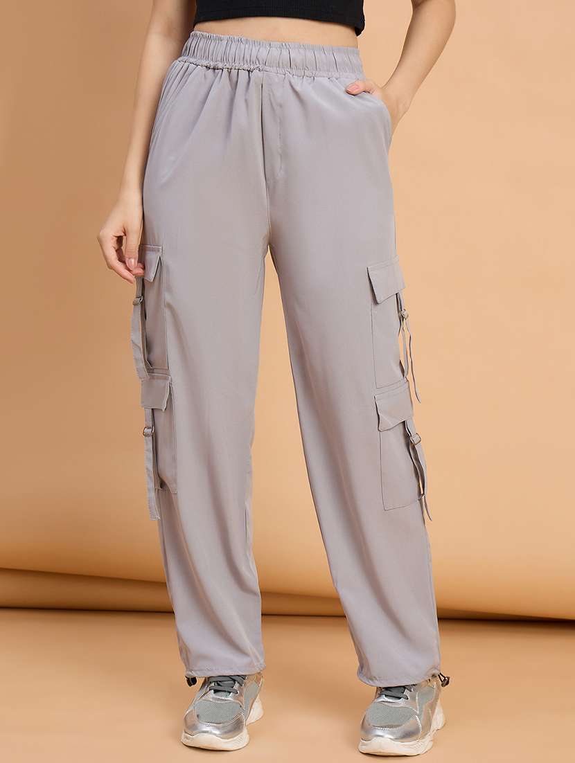 women pack of 2 solid mid rise cargo - 22187150 -  Standard Image - 1