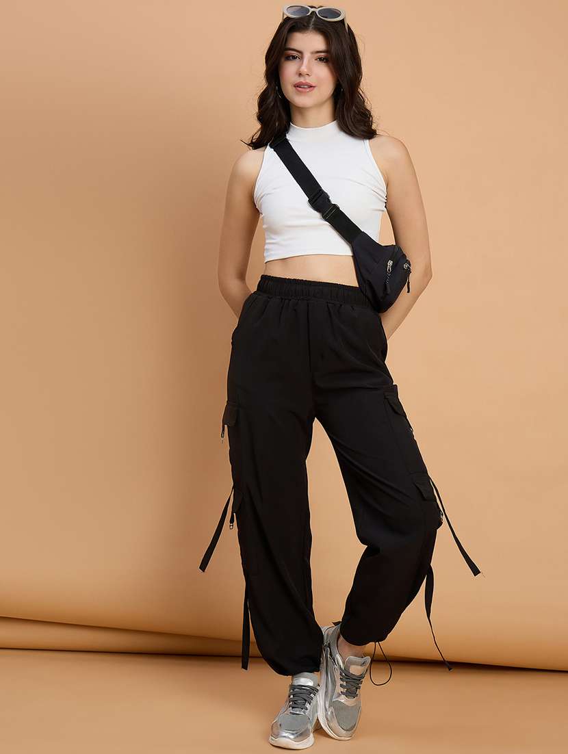 women pack of 2 solid mid rise cargo - 22187150 -  Standard Image - 4