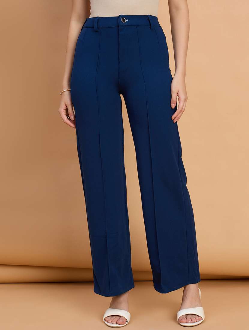 women pack of 2 solid straight trouser - 22187153 -  Standard Image - 1