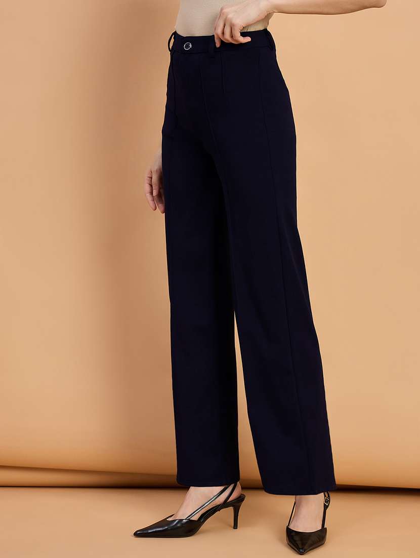 women pack of 2 solid straight trouser - 22187153 -  Standard Image - 4