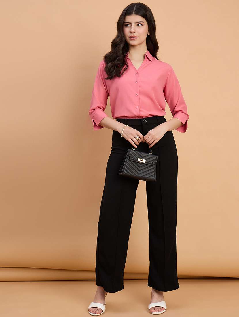 women pack of 2 solid straight trouser - 22187154 -  Standard Image - 4