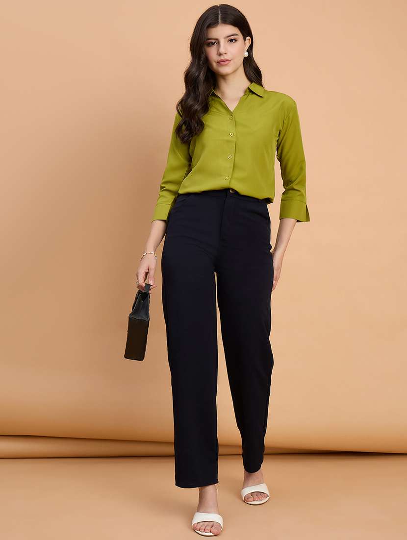 women pack of 2 solid straight trouser - 22187156 -  Standard Image - 4