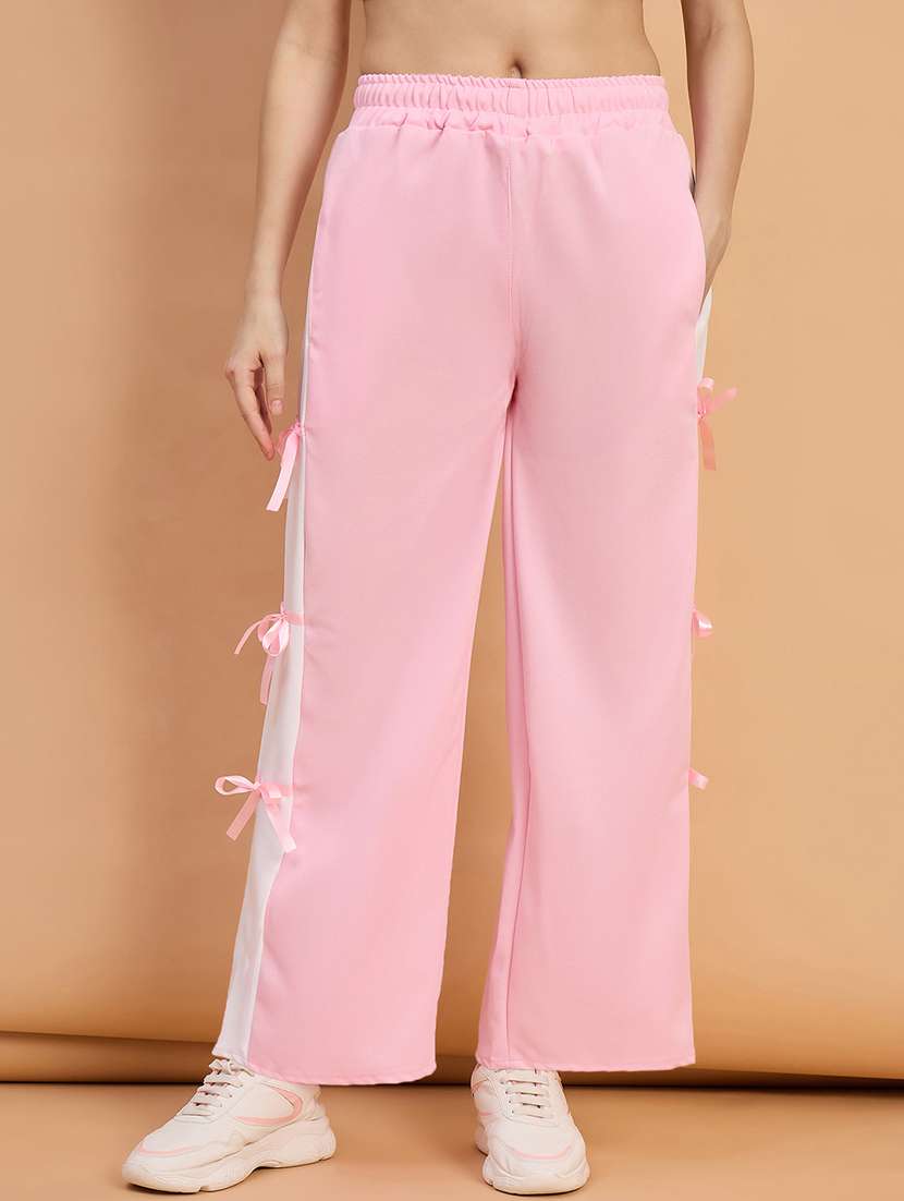 women pack of 2 color block mid rise trouser - 22187157 -  Standard Image - 1