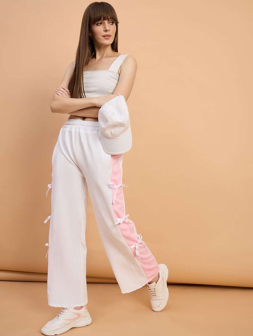 women pack of 2 color block mid rise trouser - 22187158 -  Standard Image - 4