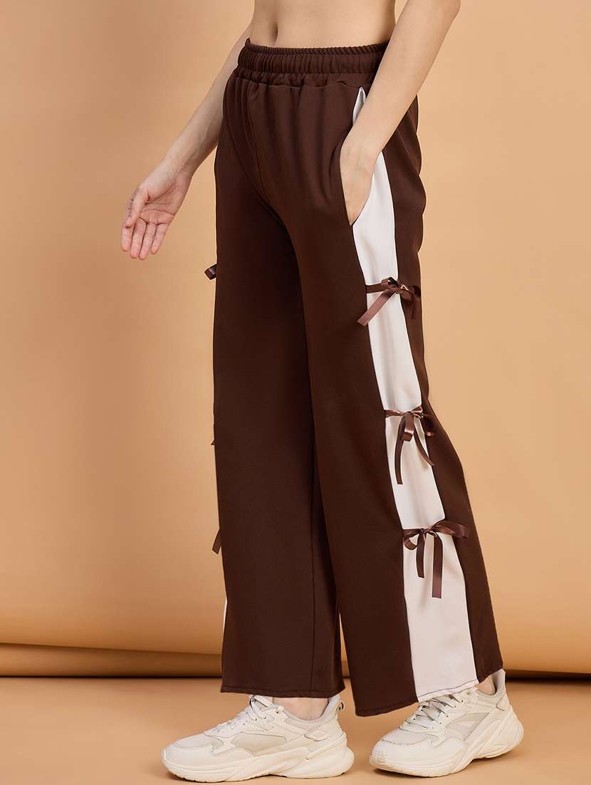 women pack of 2 color block mid rise trouser - 22187162 -  Standard Image - 1