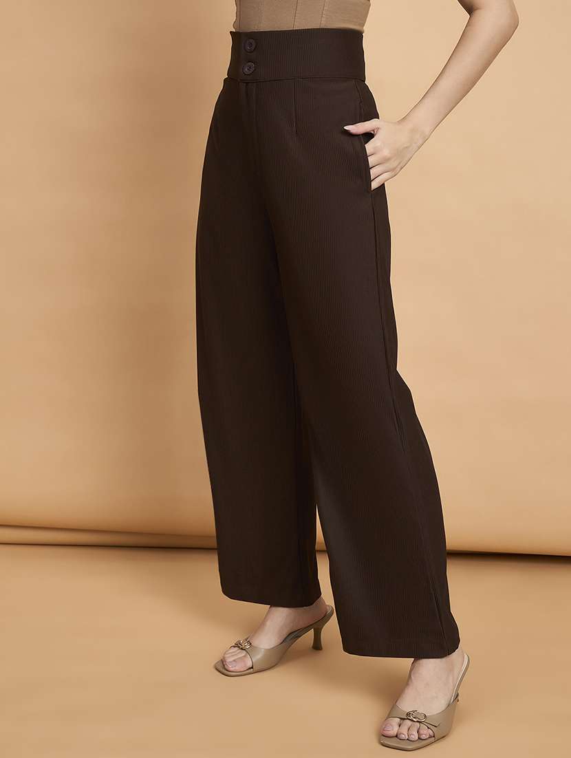 women pack of 2 solid straight trouser - 22187164 -  Standard Image - 1