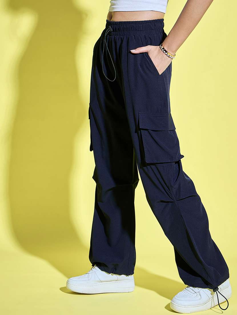 women pack of 2 solid high rise cargo - 22187198 -  Standard Image - 4