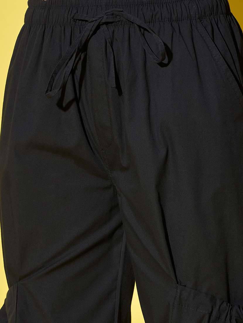 women pack of 2 solid high rise cargo - 22187212 -  Standard Image - 6