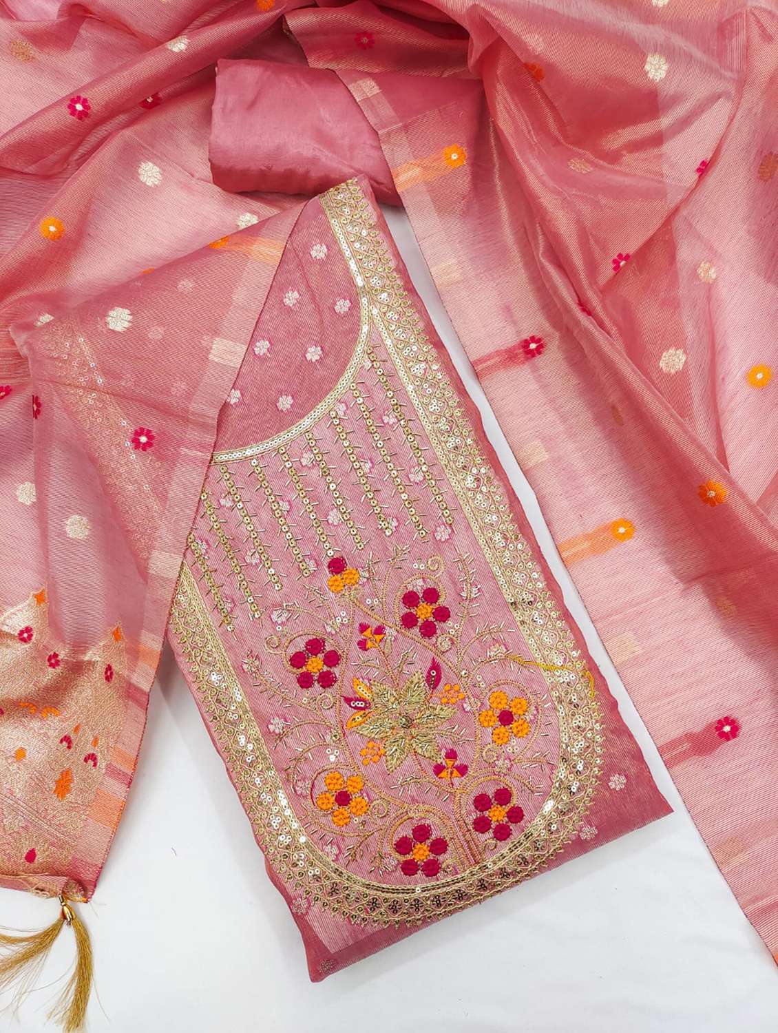 women self design embroidered unstitched suit set - 22187240 -  Standard Image - 1