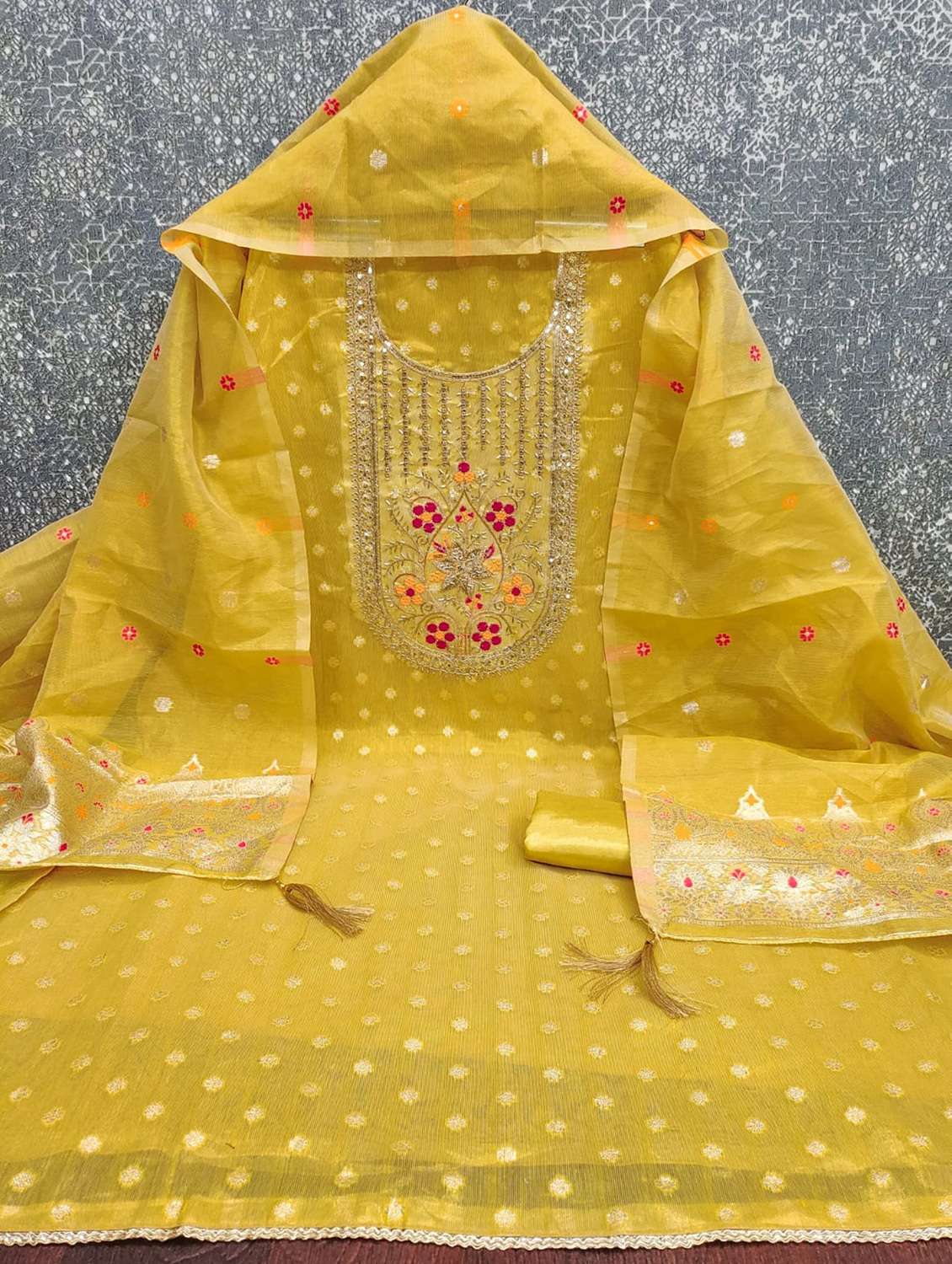 women self design embroidered unstitched suit set - 22187241 -  Standard Image - 1