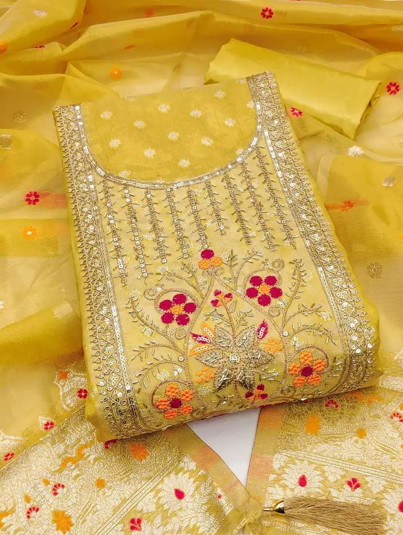 women self design embroidered unstitched suit set - 22187241 -  Standard Image - 4