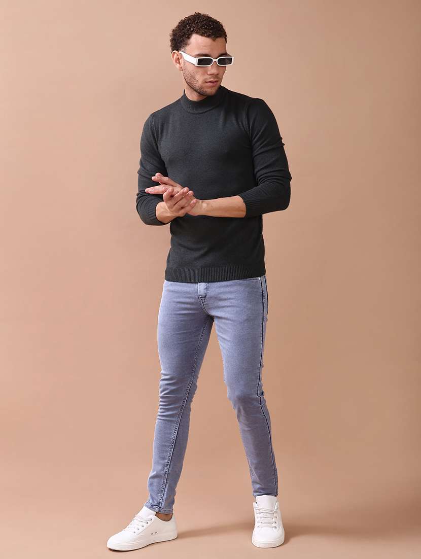 men solid long sleeve slim fit pullover - 22187257 -  Standard Image - 4