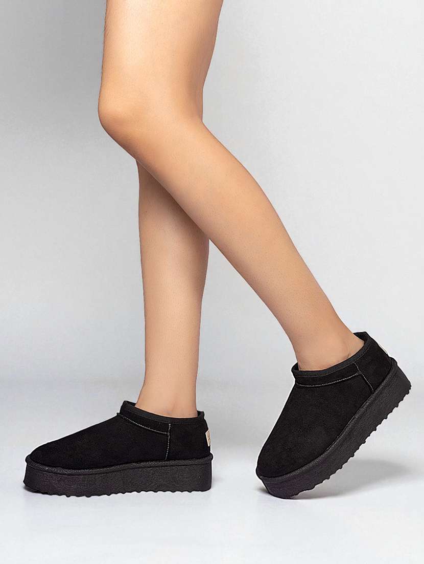 women solid slip on ankle boots