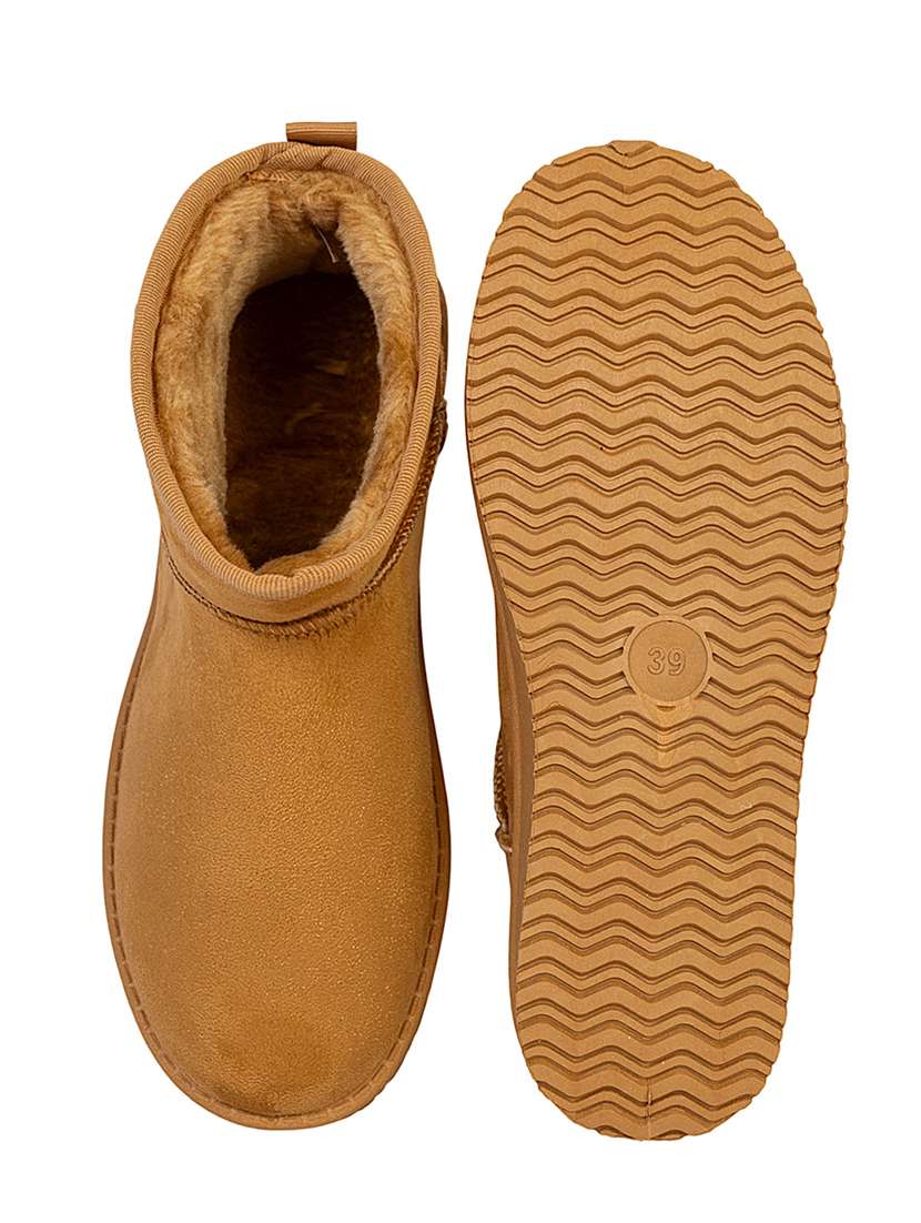 women solid slip on high ankle boots - 22187265 -  Standard Image - 4