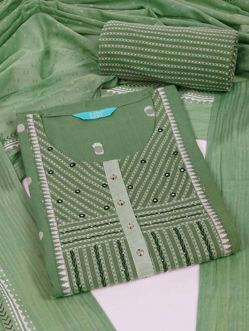 women solid with work embroidered unstitched suit set - 22187273 -  Standard Image - 1