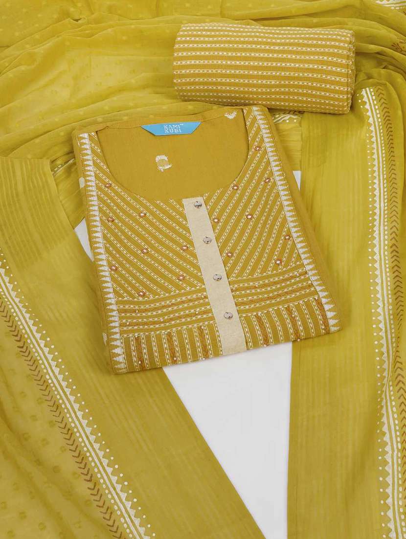 women solid with work embroidered unstitched suit set - 22187275 -  Standard Image - 1