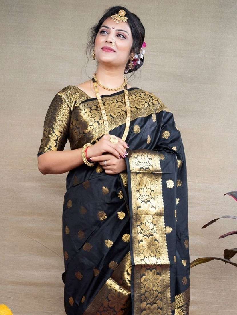 women self design kanjivaram saree with blouse - 22187583 -  Standard Image - 1