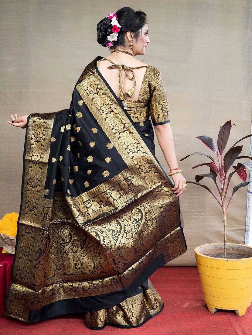 women self design kanjivaram saree with blouse - 22187583 -  Standard Image - 4