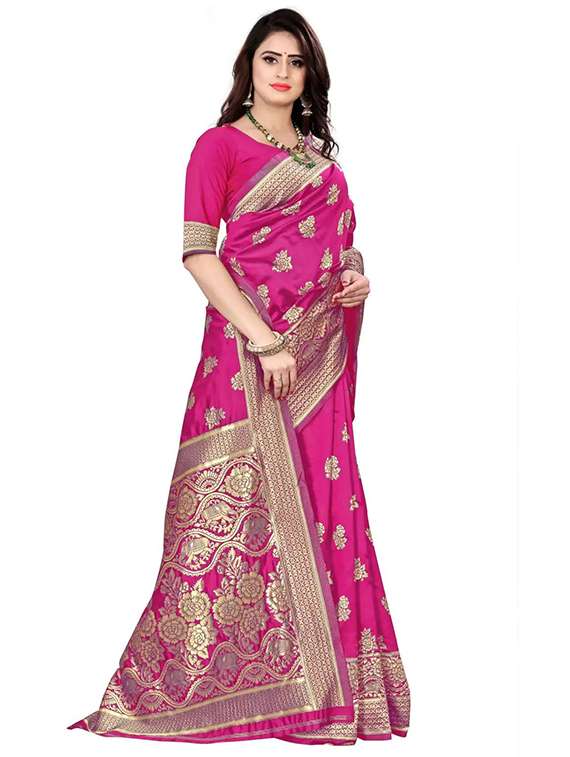 women self design kanjivaram saree with blouse - 22187584 -  Standard Image - 1