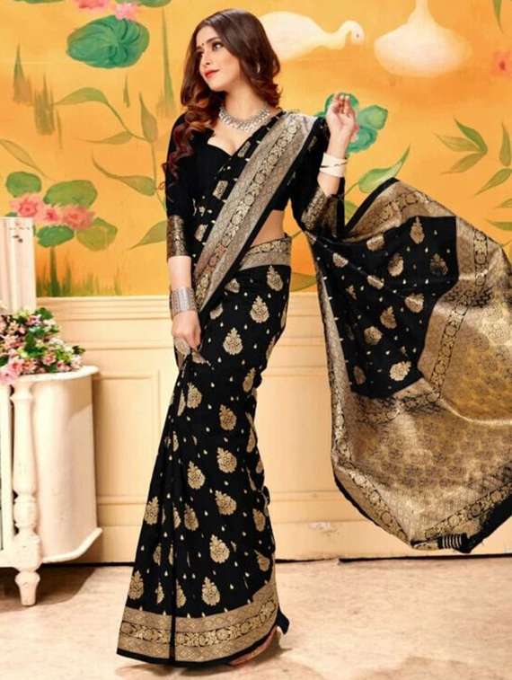 women self design kanjivaram saree with blouse - 22187602 -  Standard Image - 1