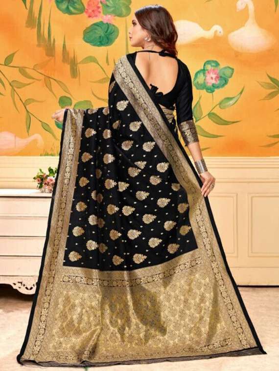 women self design kanjivaram saree with blouse - 22187602 -  Standard Image - 4