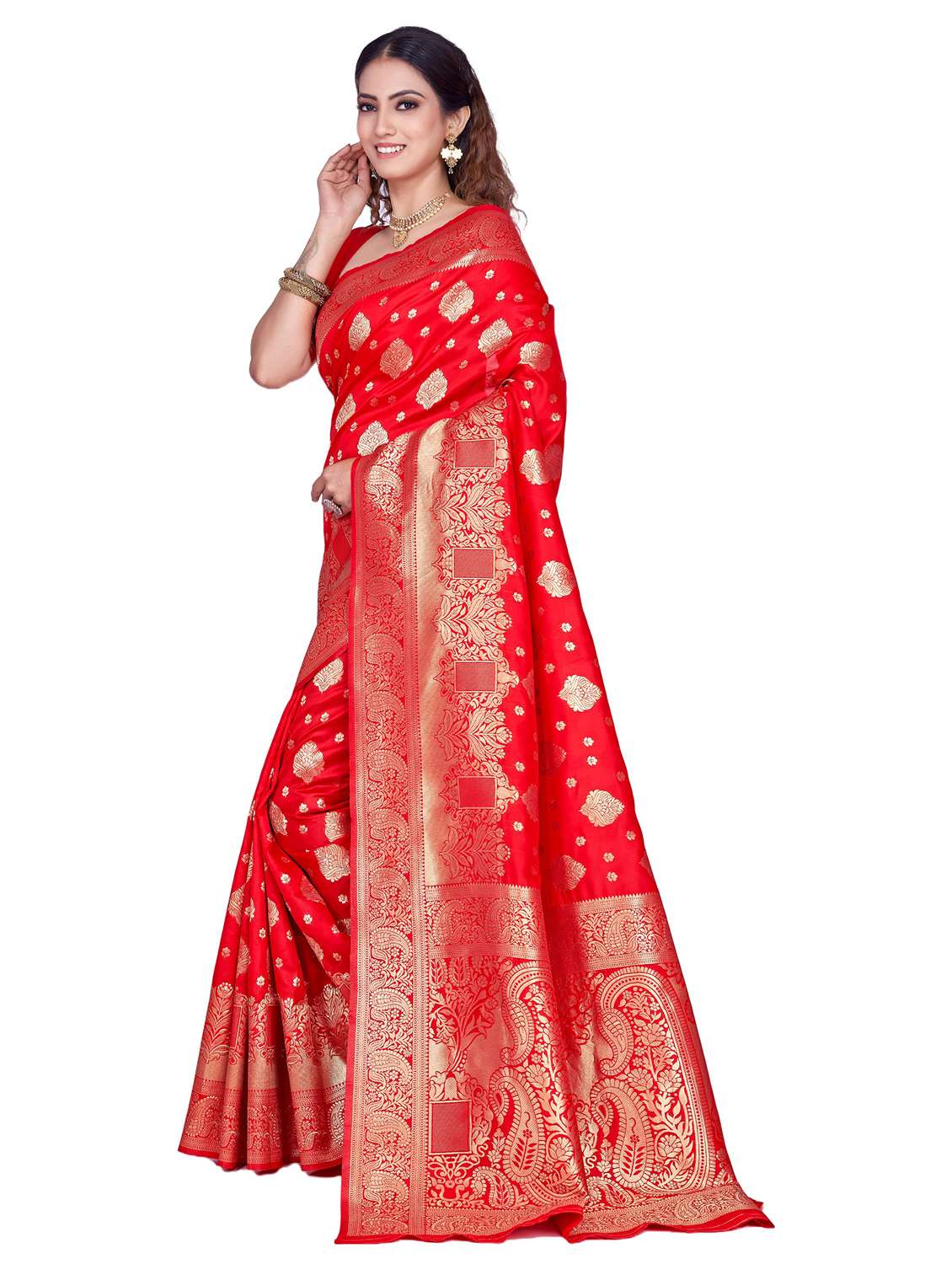 Women Self Design Kanjivaram Saree With Blouse - 22187606 -  Standard Image - 1