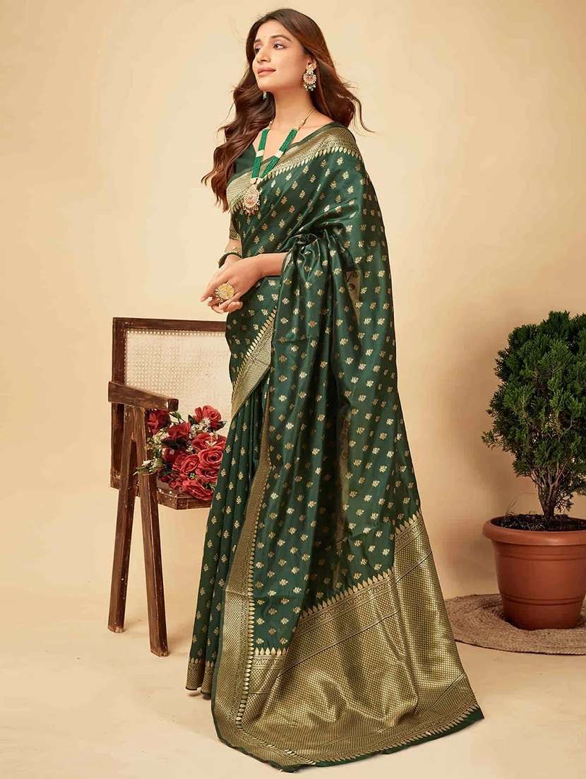 women self design kanjivaram saree with blouse - 22187618 -  Standard Image - 1