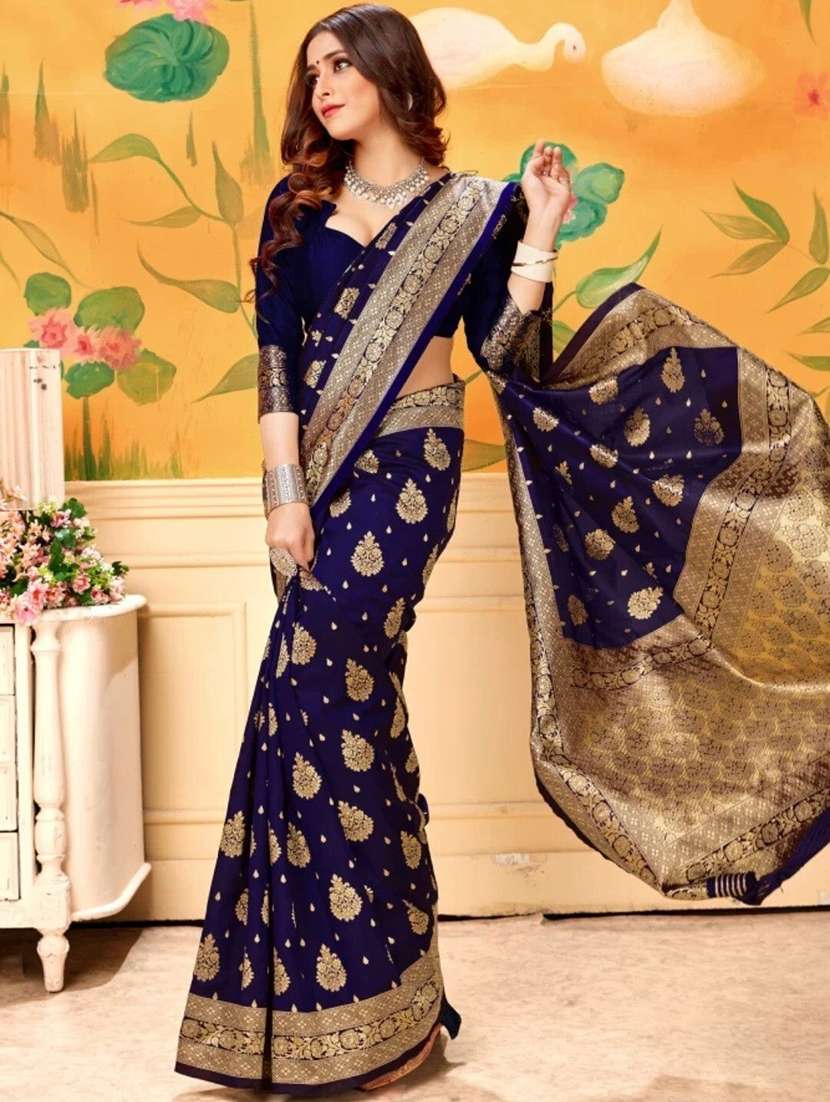 women self design kanjivaram saree with blouse - 22187620 -  Standard Image - 1