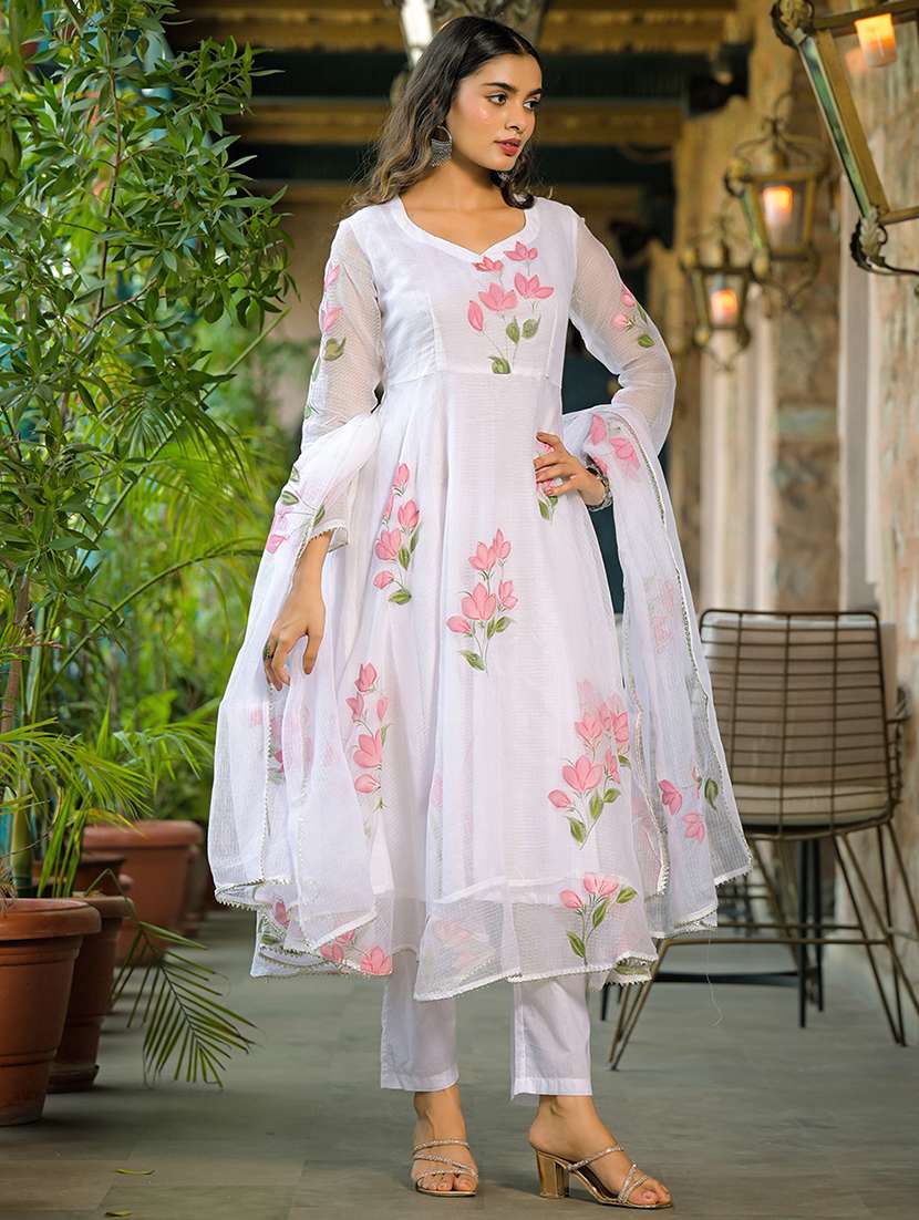 women floral long sleeve kurta pant with dupatta set - 22187661 -  Standard Image - 1