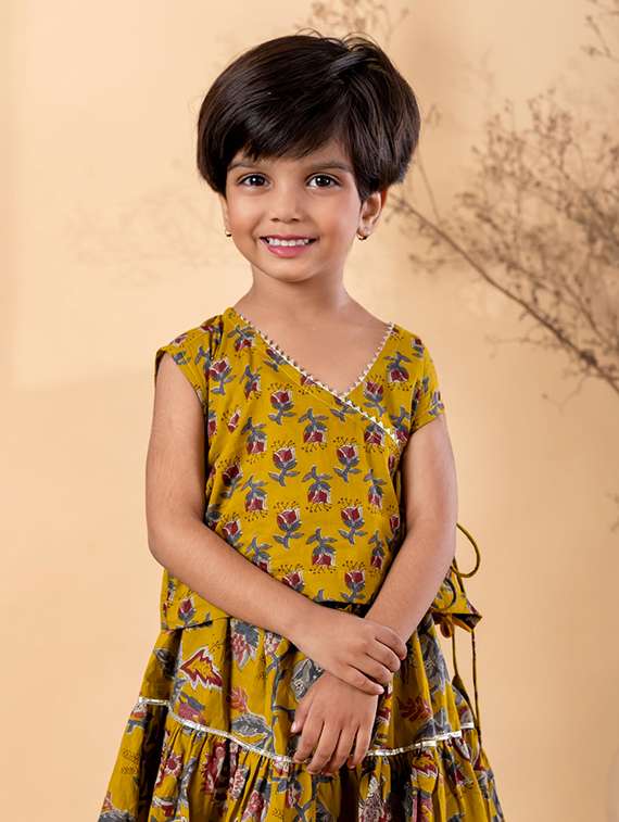 mustard cotton lehenga choli - 22187676 -  Standard Image - 4