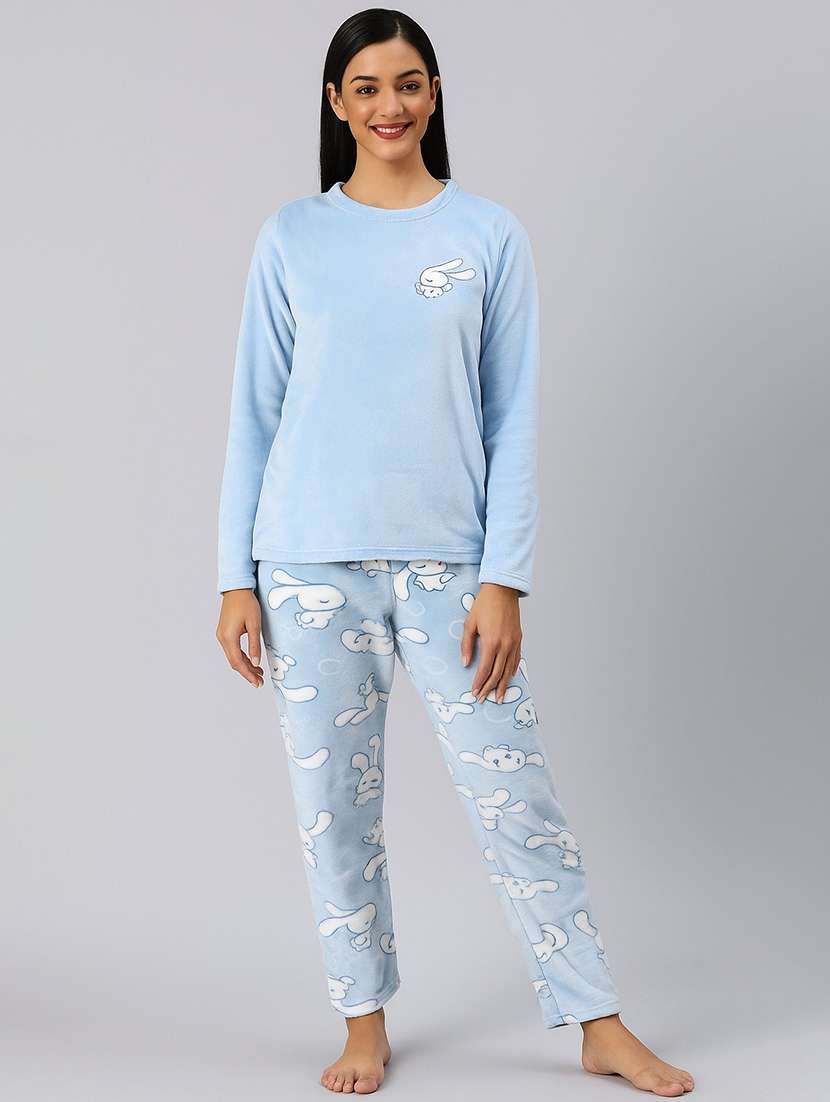 women printed nightwear pyjama set - 22187713 -  Standard Image - 1