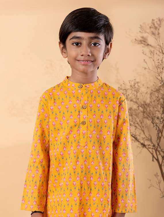 boys printed long sleeve kurta & pyjama set - 22187722 -  Standard Image - 4