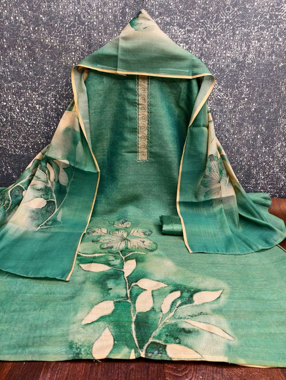 women floral printed embroidered unstitched suit set - 22187729 -  Standard Image - 1