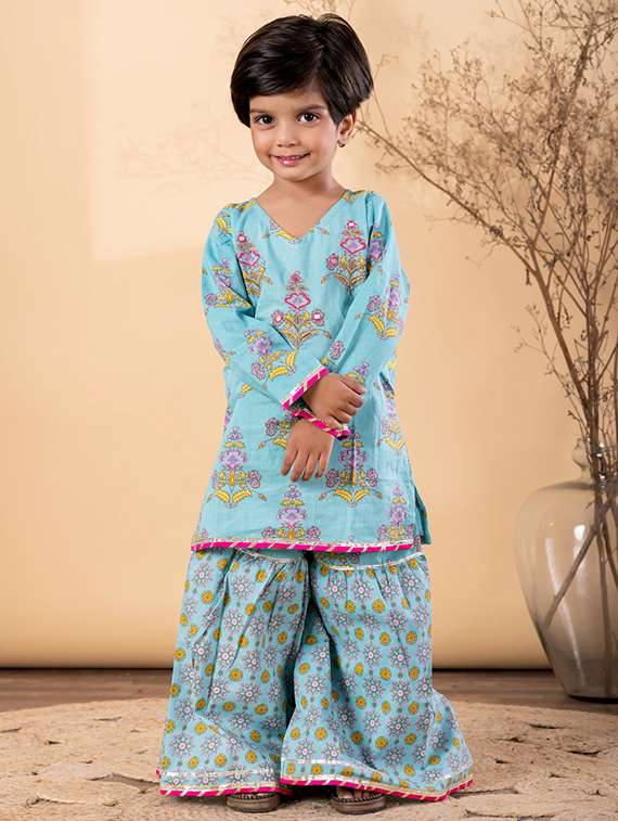 blue cotton suit set - 22187755 -  Standard Image - 1
