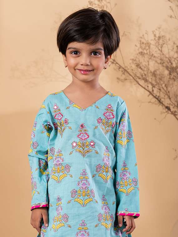 blue cotton suit set - 22187755 -  Standard Image - 4