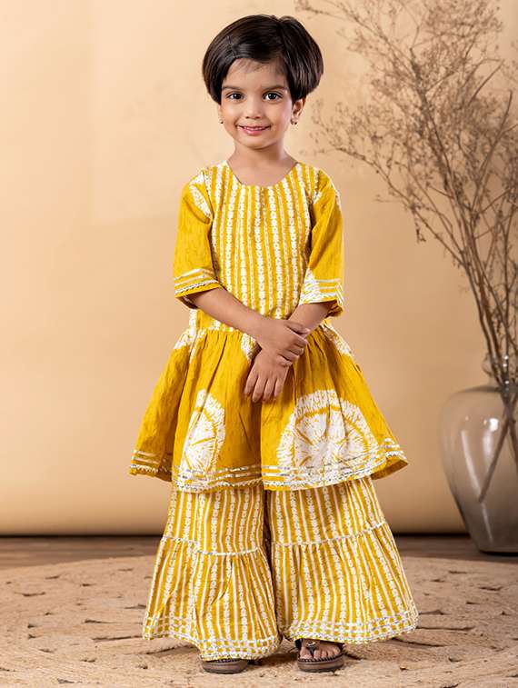 yellow cotton suit set