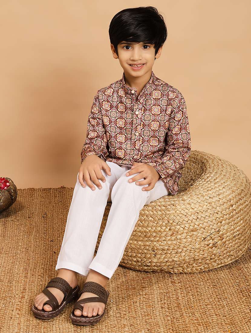brown rayon kurta sets kurtas & set - 22187768 -  Standard Image - 1