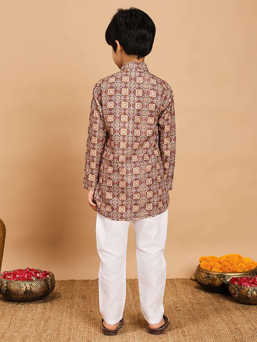 brown rayon kurta sets kurtas & set - 22187768 -  Standard Image - 4