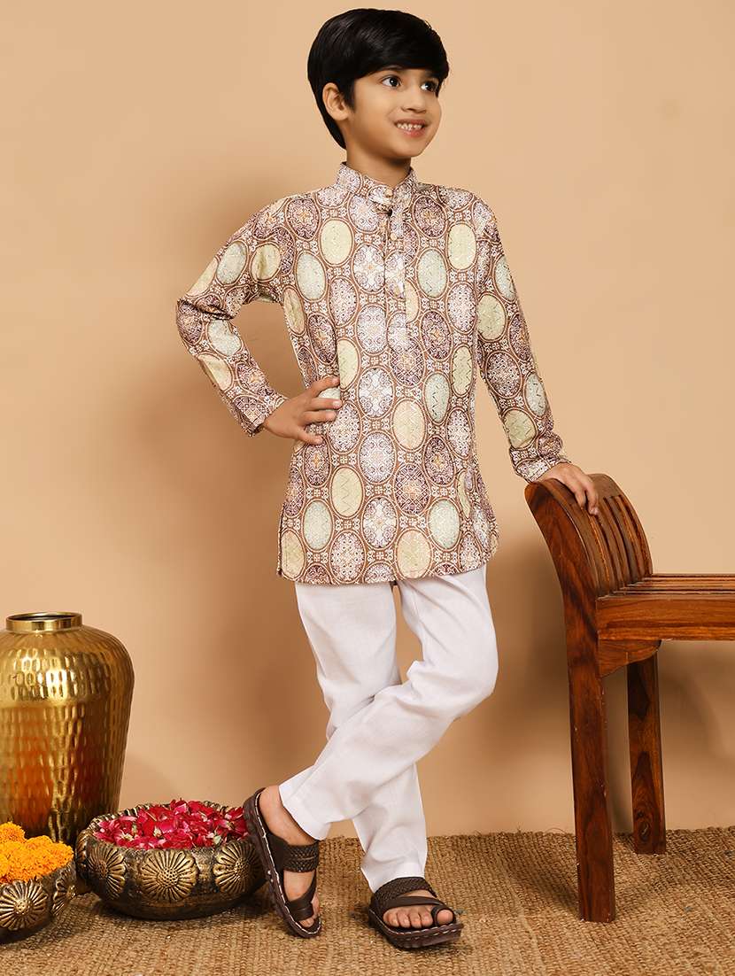 beige rayon kurta sets kurtas & set - 22187769 -  Standard Image - 1