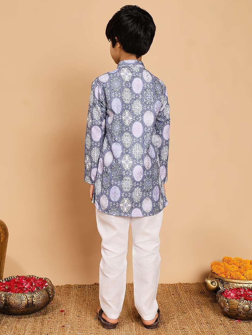 lavender rayon kurta sets kurtas & set - 22187772 -  Standard Image - 4